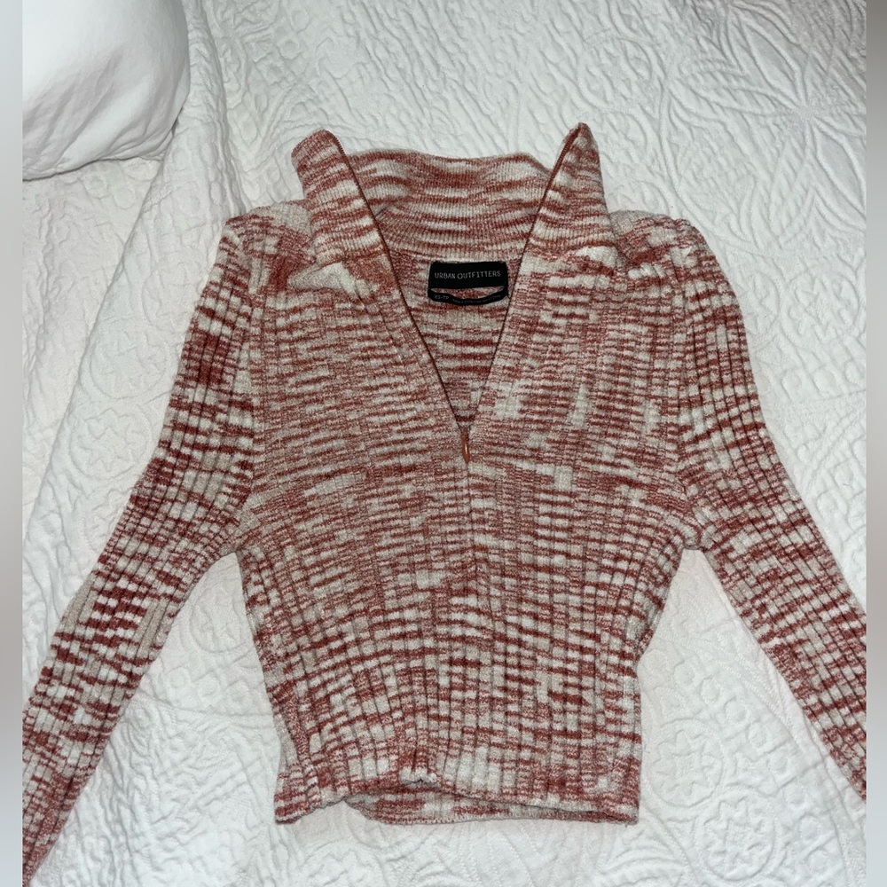 Urban outfitters cropped quarter zip; xsmall